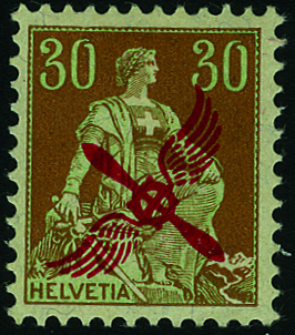 [7370.1.07] 30 Rp. Helvetia mit Schwert, hellbraun-grün