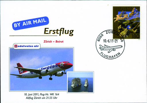 [7371.2011.10] 2011, Erstflug Edelweiss Airlines Zürich - Beirut
