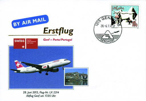 [7371.2013.03] 2013, Erstflug Swiss Airlines Genf-Porto-Portugal