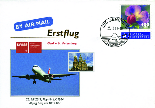 [7371.2013.16] 2013, Erstflug Swiss Airlines Genf-St.Petersburg