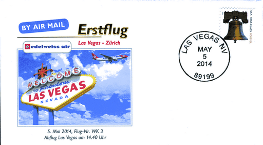 [7371.2014.09] 2014, Erstflug "Edelweiss Air" Las Vegas - Zürich