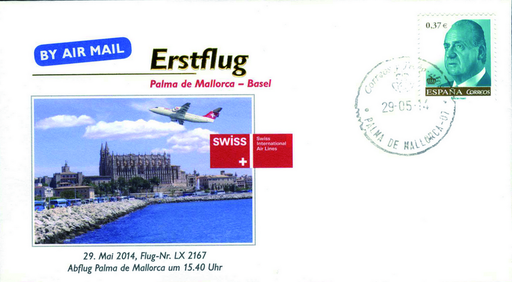 [7371.2014.15] 2014, Erstflug Swiss Airlines Mallorca-Basel