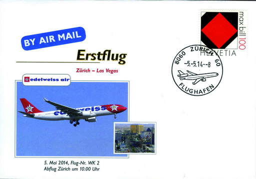 [7371.2014.10] 2014, Erstflug &quot;Edelweiss Air&quot; Zürich - Las Vegas