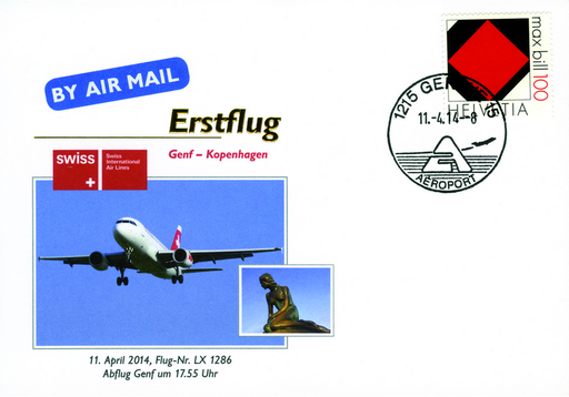 [7371.2014.11] 2014, Erstflug "Swiss" Genf - Kopenhagen