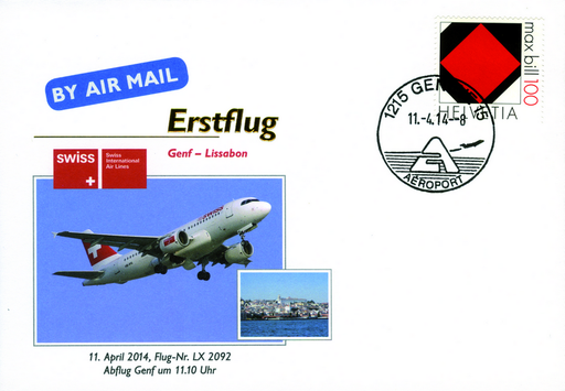 [7371.2014.04] 2014, Erstflug Swiss Airlines Genf - Lissabon