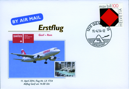 [7371.2014.06] 2014, Erstflug Swiss Airlines Genf - Rom