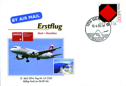 [7371.2014.08] 2014, Erstflug Swiss Airlines Genf - Heraklion