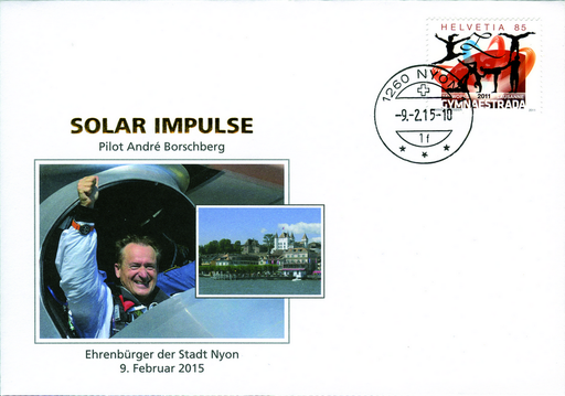 [7371.2015.01] 2015, Solar Impulse - Pilot André Borschberg - Ehrenbürger der Stadt Nyon