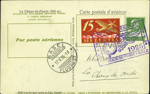 [7373.26.15] 1926, BALAIR, La Chaux-de-Fonds-Basel, NHORA