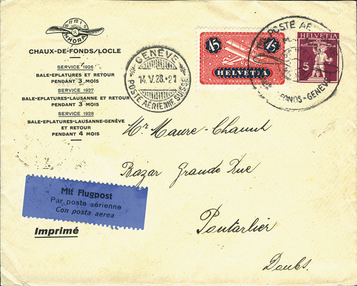 [7373.28.03] 1928, La Chaux-de-Fonds-Genf, NHORA