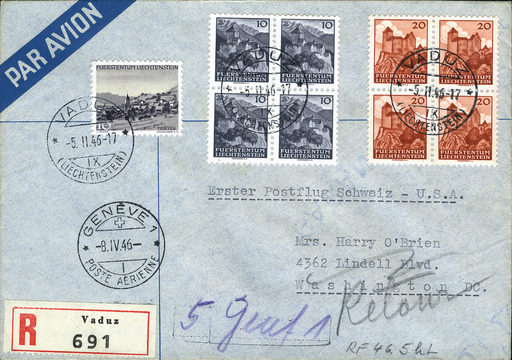 [7373.46.09] 1946, Genf-Washington ab Liechtenstein