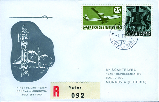 [7373.60.47] 1960, Scandianvian Airlines, Genf-Monrovia