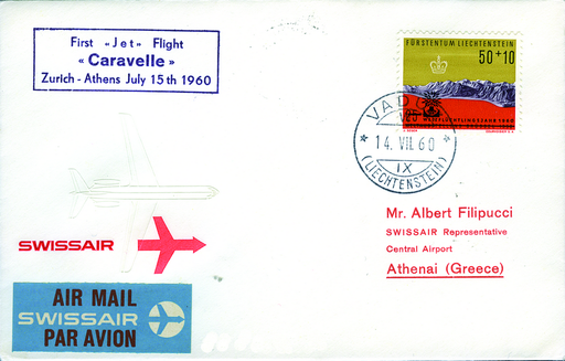 [7373.60.24] 1960, SWISSAIR, Zürich-Athen