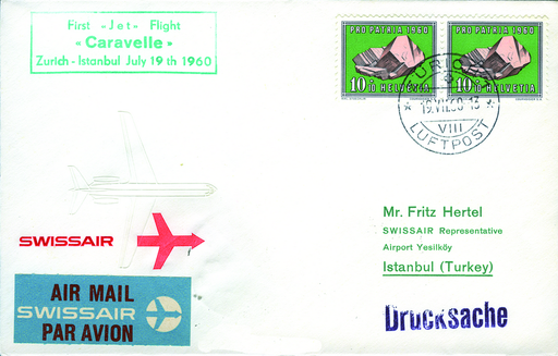 [7373.60.13] 1960, SWISSAIR, Zürich-Istanbul