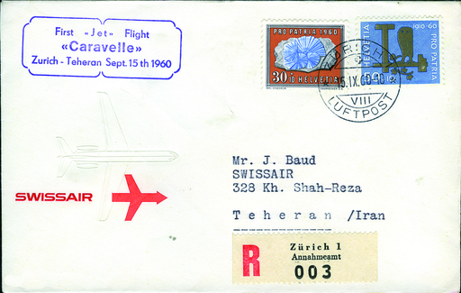 [7373.60.10] 1960, SWISSAIR, Zürich-Teheran