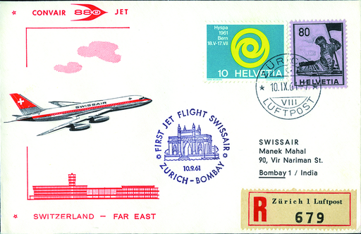 [7373.61.06] 1961, SWISSAIR, Zürich-Bombay