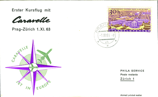 [7373.63.24] 1963, SWISSAIR, Prag-Zürich