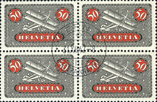 [7375.9.02] 50 Rp. Flugzeug, schwarz-rot