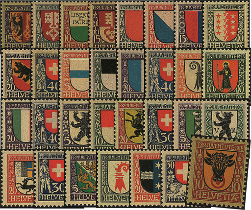 [7390.10.05] 1918-1926, Kantons- und Schweizer Wappen