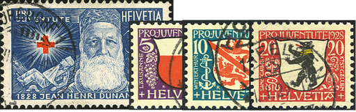 [7390.45.02] 1928, Städtewappen und Bildnis Henri Dunants