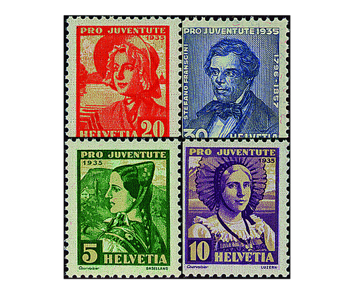 [7390.73.01] 1935, Schweizer Frauentrachten und Bildnis Stefano Franscinis