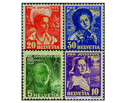 [7390.77.01] 1936, Bildnis Hans Georg Nägelis und Schweizer Frauentrachten