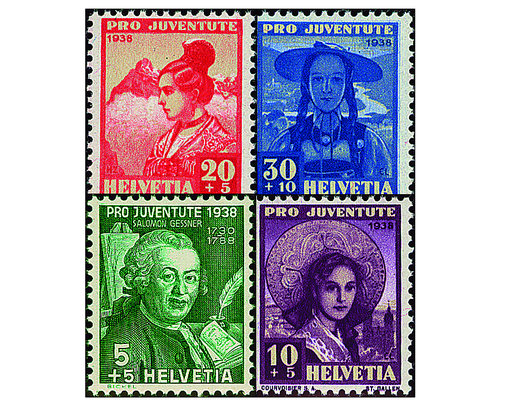 [7390.85.01] 1938, Bildnis Salomon Gessners und Schweizer Frauentrachten