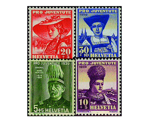 [7390.89.01] 1939, Bildnis General Hans Herzogs und Schweizer Frauentrachten