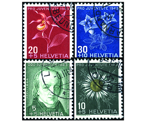 [7390.105.02] 1943, Bildnis Emanuel von Fellenbergs und Alpenblumenbilder