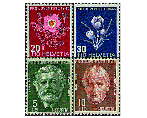 [7390.113.01] 1945, Bildnisse Ludwig Forrers und Susanne Orellis und Alpenblumenbilder