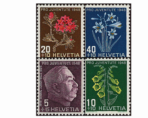 [7390.125.01] 1948, Bildnis General Willes und Alpenblumenbilder