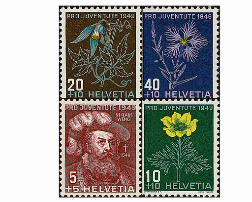 [7390.129.01] 1949, Bildnis Niklaus Wengis und Alpenblumerbilder