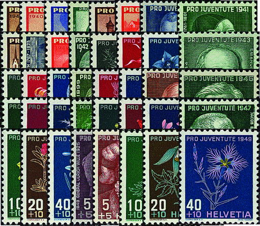 [7390.1940.01] 1943-1949, Pro Juventute Komplett-Kollektion