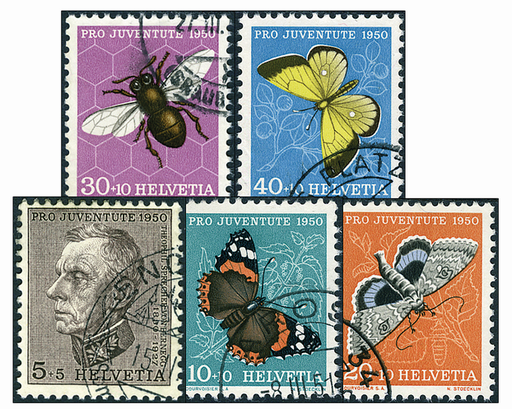 [7390.133.02] 1950, Bildnis Theophil Sprechers von Bernegg und Insektenbilder