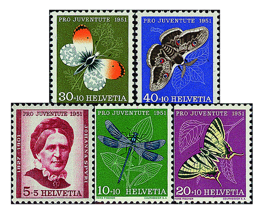 [7390.138.01] 1951, Bildnis Johanna Spyris und Insektenbilder