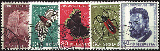 [7390.148.02] 1953, Mädchenbildnis, Insektenbilder und Selbstbildnis Ferdinand Hodlers