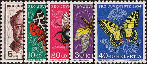 [7390.153.01] 1954, Bildnis Jeremias Gotthelfs und Insektenbilder