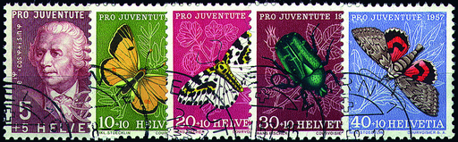 [7390.168.02] 1957, Bildnis Leonhard Eulers und Insektenbilder