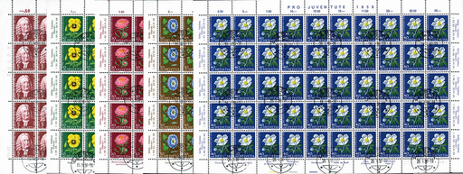 [7390.173.11] 1958, Bildnis Albrecht von Hallers, Wiesen- und Gartenblumen