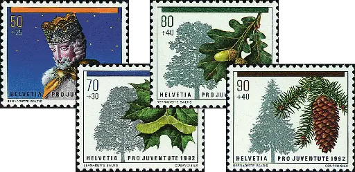 [7390.323.02] 1992, Wiehnachtsmarke, Waldbäume