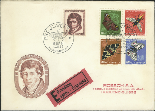 [7396.158.01] 1955, Bildnis Charles Pictet-de-Rochemont und Insektenbilder