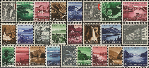 [7400.56.04] 1952-1956, Pro Patria Komplett-Kollektion