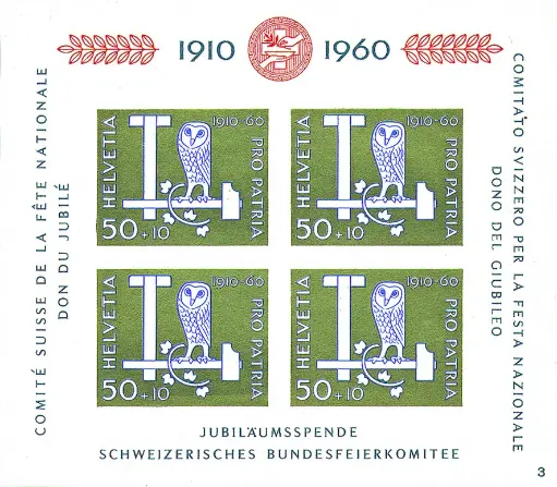 [7400.102.01] 1960, Jubiläumsblock III 50 Jahre Bundesfeierspende 1910-1960