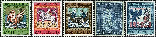 [7400.123.01] 1965, Pater Theodosiu Florentinis, Deckengemälde aus der Kirche St.Martin, Zillis, Graubünden