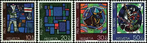 [7400.146.01] 1970, Kunst und Kunsthandwerk-Glasgemälde zeitgenössischer Künstler