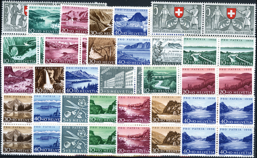 [7405.56.04] 1952-1956, Pro Patria Komplett-Kollektion