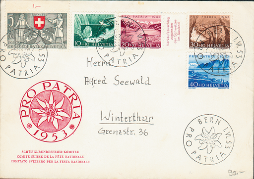 [7406.61.01] 1953, Bern 600 Jahre in der Eidgenossenschaft, Seen und Wasserläufe