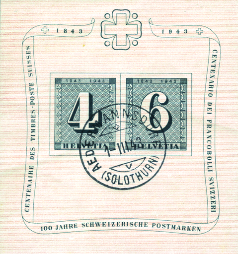 [7410.14.02] 1943, 100 Jahre Schweizerische Postmarken
