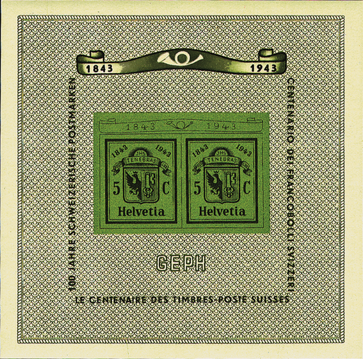 [7410.18.01] 1943, Nationale Briefmarkenausstellung in Genf (GEPH)