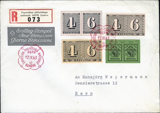 [7411.17.02] 1943, Nationale Briefmarkenausstellung in Genf (GEPH)
